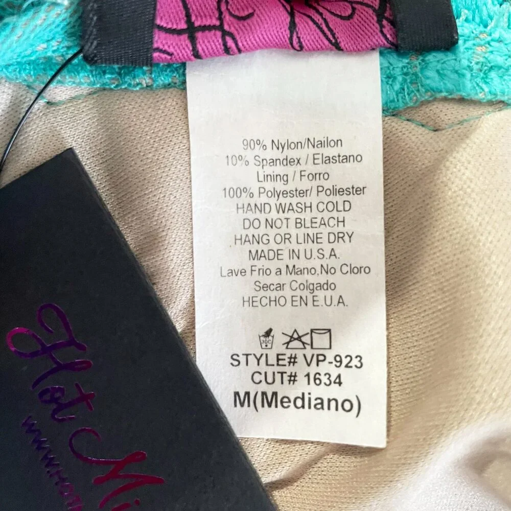 Hot Miami Styles Sexy Teal Lace Dress | Padded Bra Open Back | Size M - Picture 13 of 14